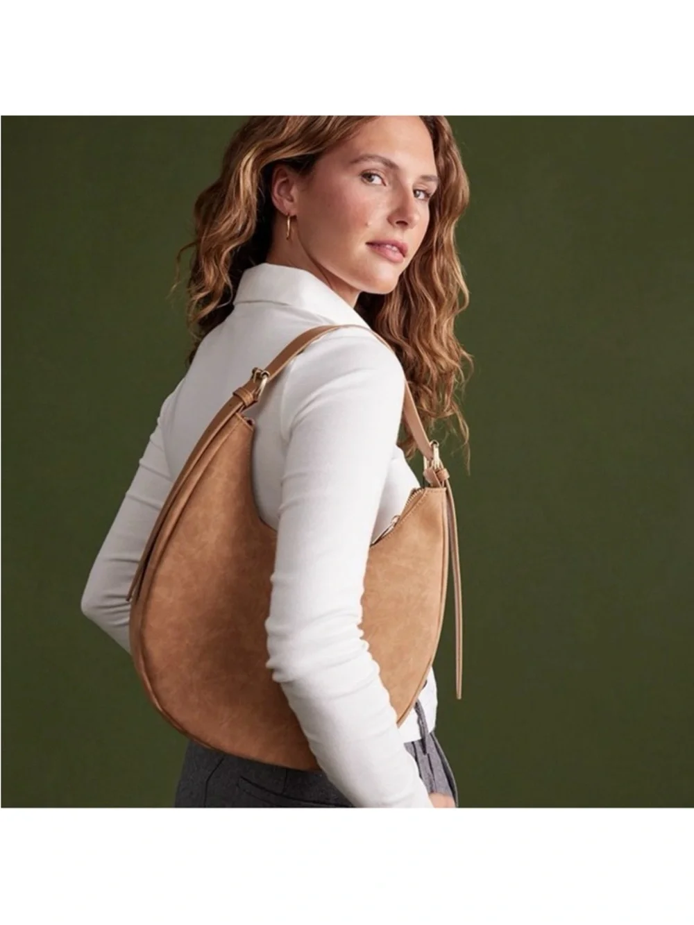 Everyday Tan Crescent Shoulder Bag - Picture 2 of 6